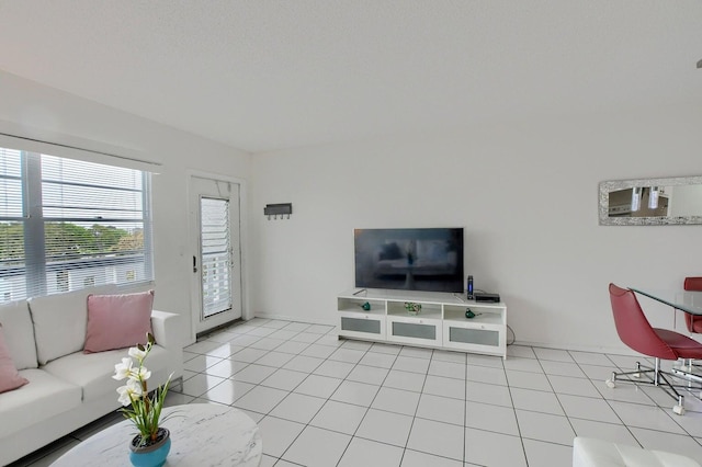 view of tiled living room