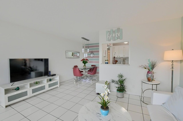 view of tiled living room