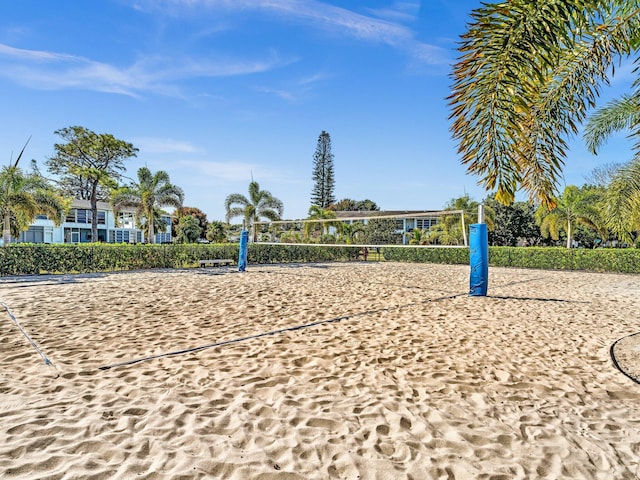 surrounding community featuring volleyball court