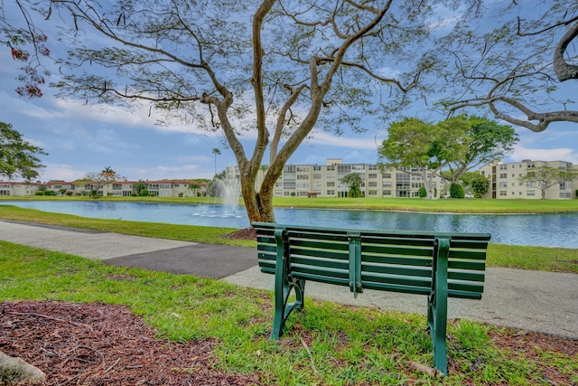 view of community featuring a water view