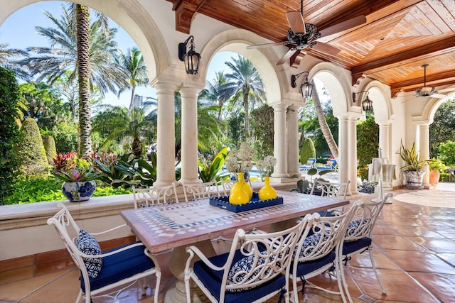 view of patio / terrace with ceiling fan