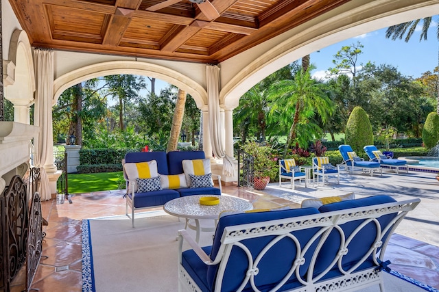 view of patio featuring outdoor lounge area