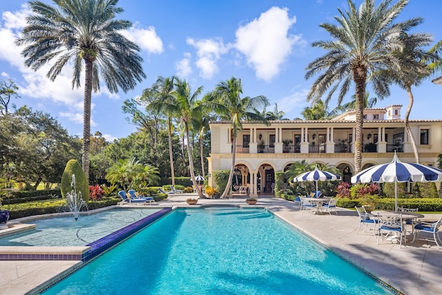 view of pool with a patio