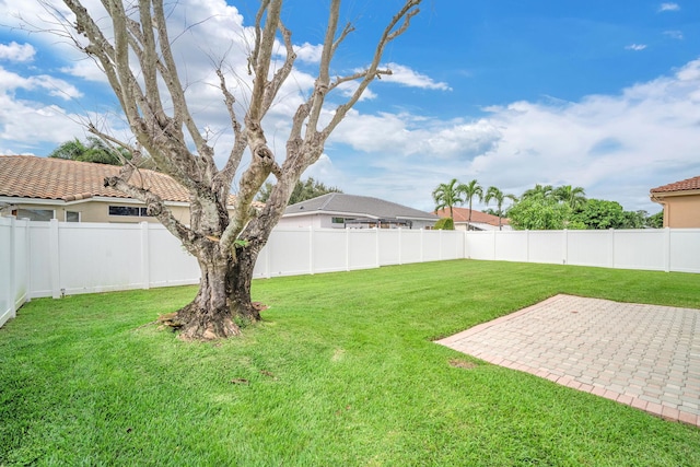 view of yard with a patio area