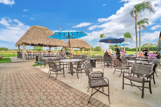 view of patio with a gazebo