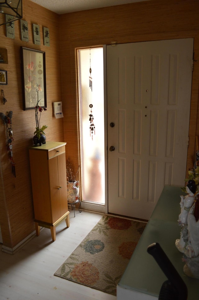 entryway with light wood-type flooring