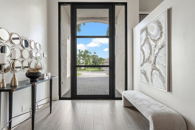 entrance foyer with hardwood / wood-style flooring