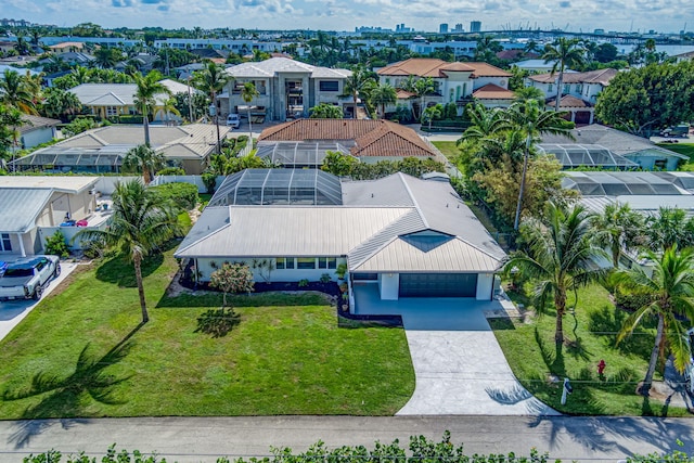 aerial view with a residential view