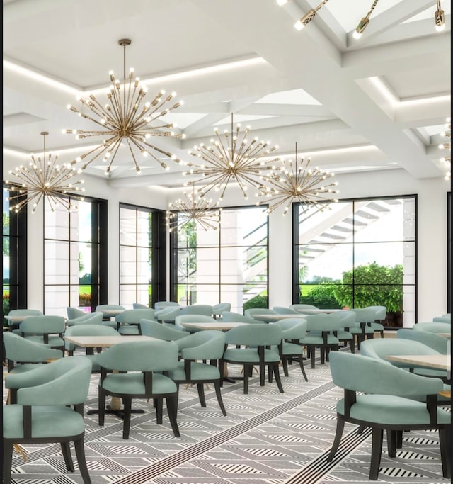 dining room featuring light tile patterned flooring