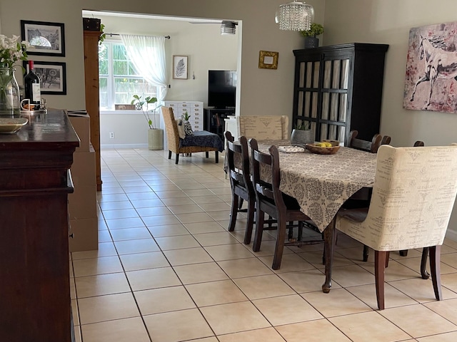 view of tiled dining room