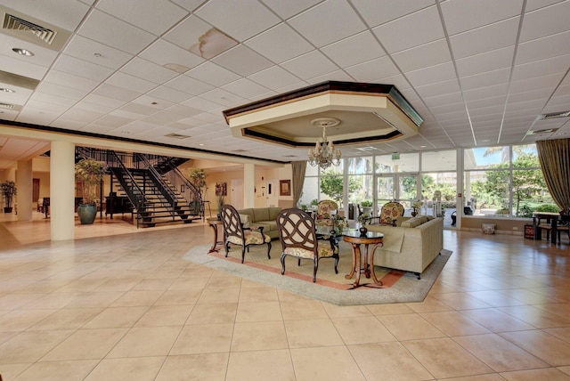 2300 NE 1st Ln Unit 307, Boynton Beach, FL 33435 - community lobby with stairway and floor to ceiling windows