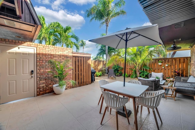 view of patio with outdoor lounge area