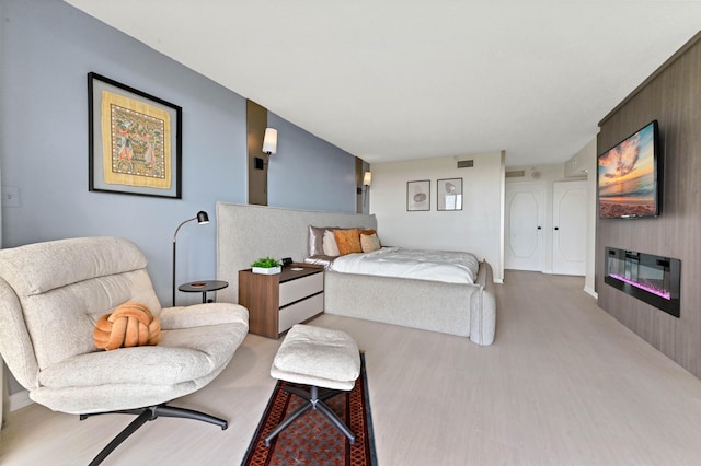 bedroom featuring light hardwood / wood-style flooring