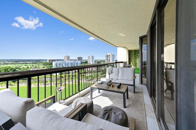 balcony with an outdoor hangout area