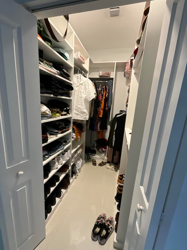 view of walk in closet