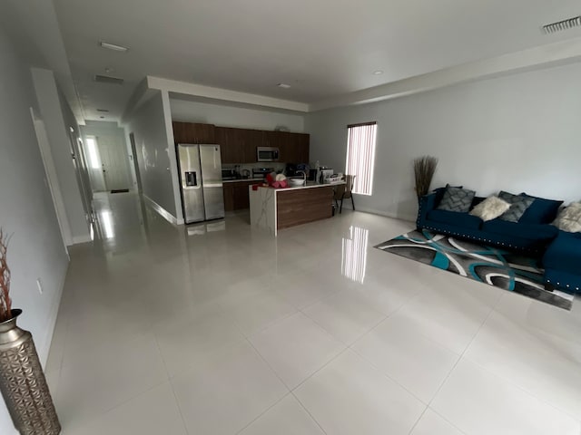 view of tiled living room