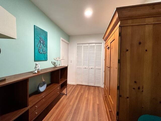 hall featuring light hardwood / wood-style floors