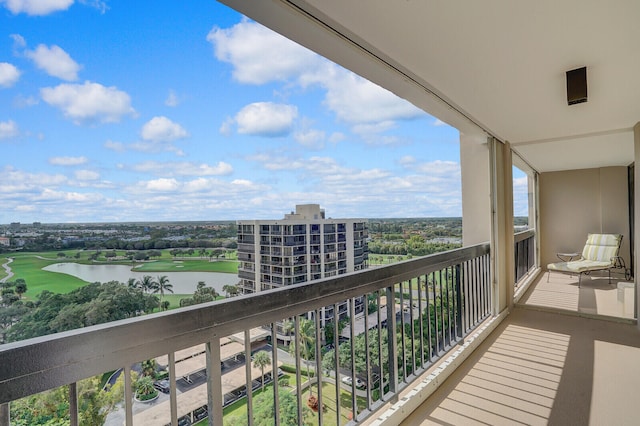 balcony with a water view