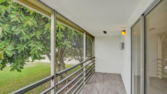 view of unfurnished sunroom