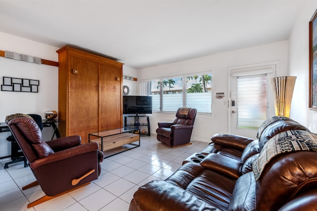 view of tiled living room