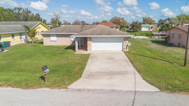 ranch-style house with a front yard