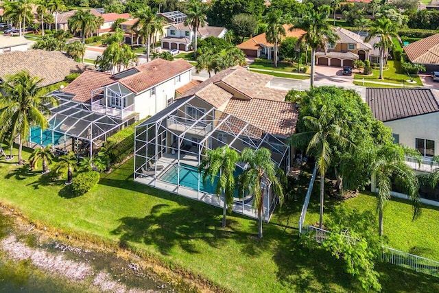 drone / aerial view with a residential view