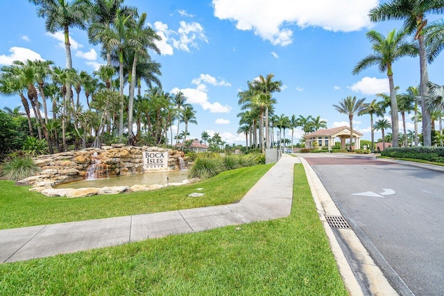 view of street with curbs and sidewalks