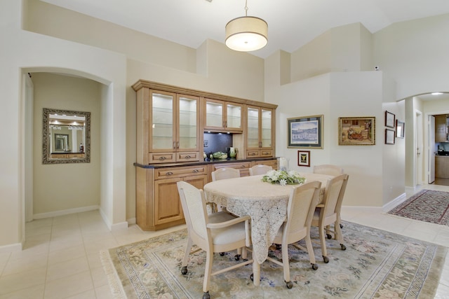 view of tiled dining room