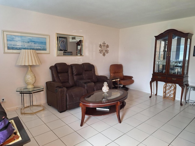 view of tiled living room