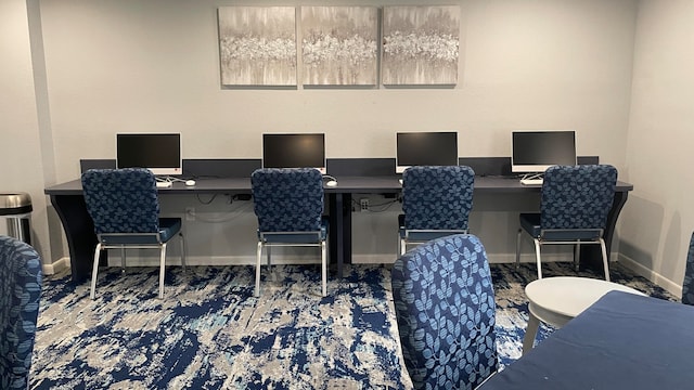 dining area with built in desk