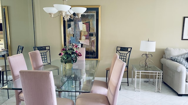 6936 Huntington Ln Unit 405, Delray Beach, FL 33446 - dining area with marble finish flooring and a chandelier