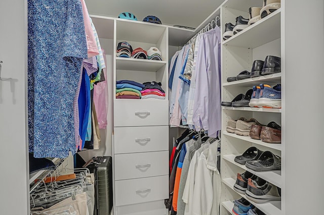 view of walk in closet