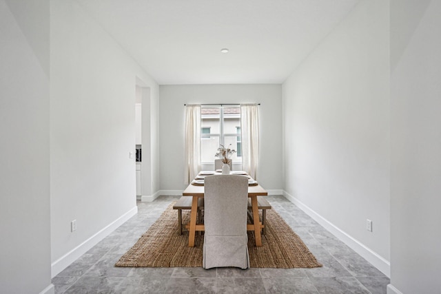 view of unfurnished dining area