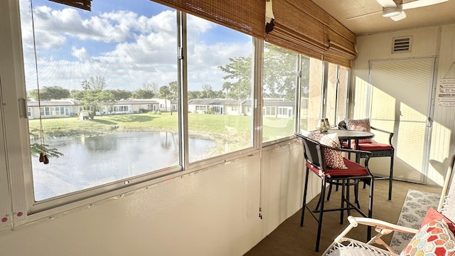 154 Lake Meryl Dr Unit 257, West Palm Beach, FL 33411 - sunroom / solarium featuring ceiling fan