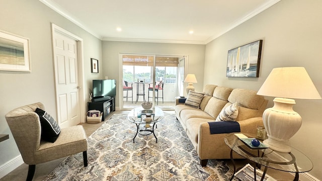 154 Lake Meryl Dr Unit 257, West Palm Beach, FL 33411 - living area with ornamental molding and recessed lighting