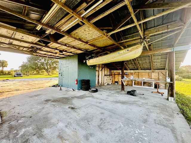 view of garage