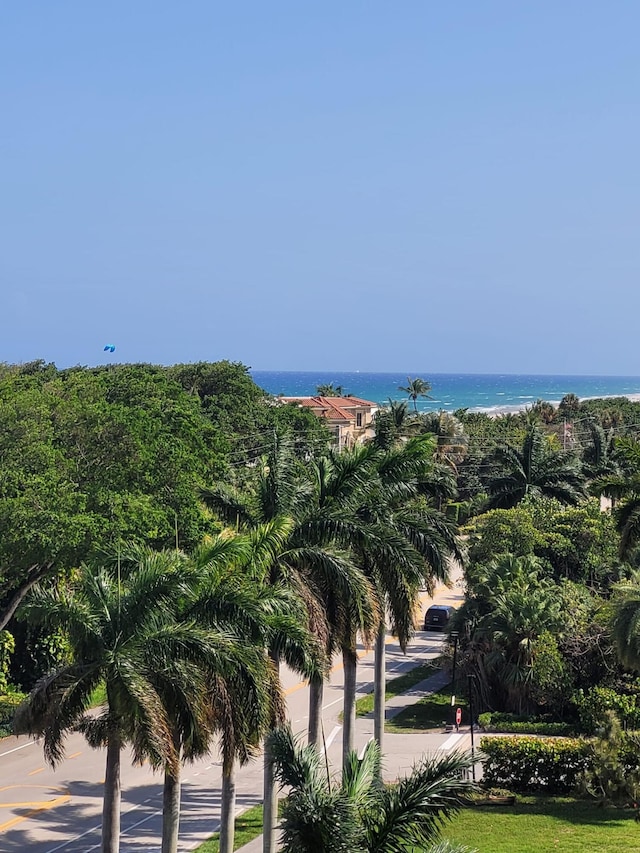 view of community featuring a water view