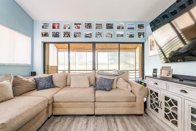 living room featuring light hardwood / wood-style floors