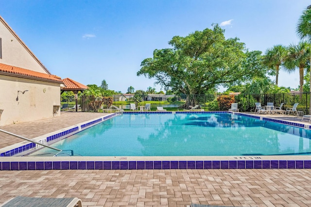 view of pool featuring a patio