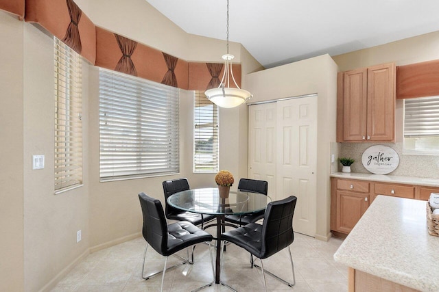 view of tiled dining space