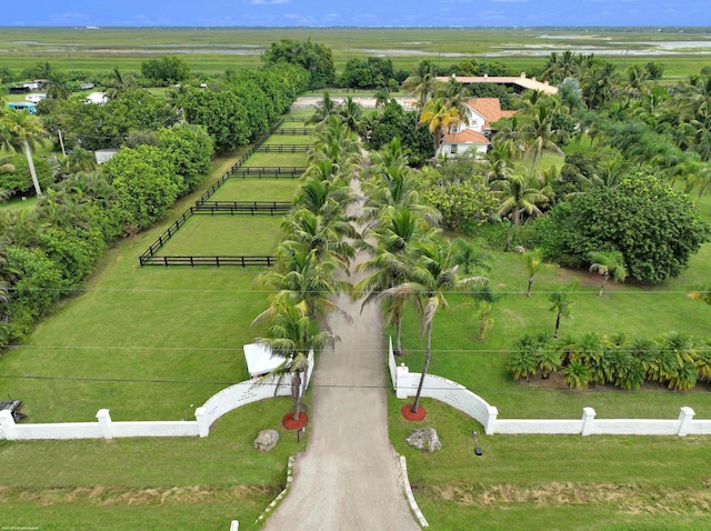 bird's eye view featuring a rural view