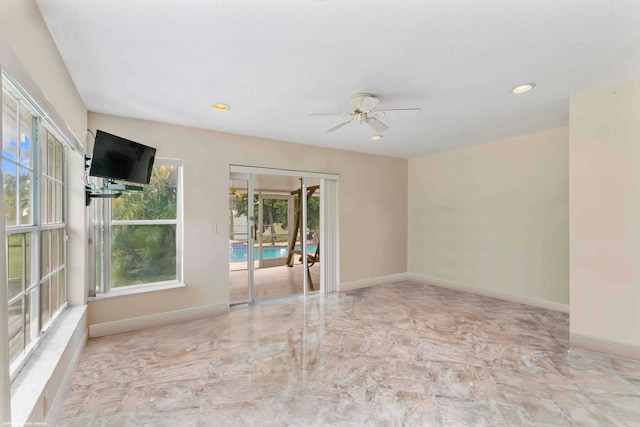 empty room with ceiling fan