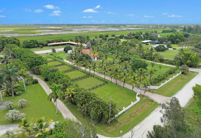 drone / aerial view with a rural view