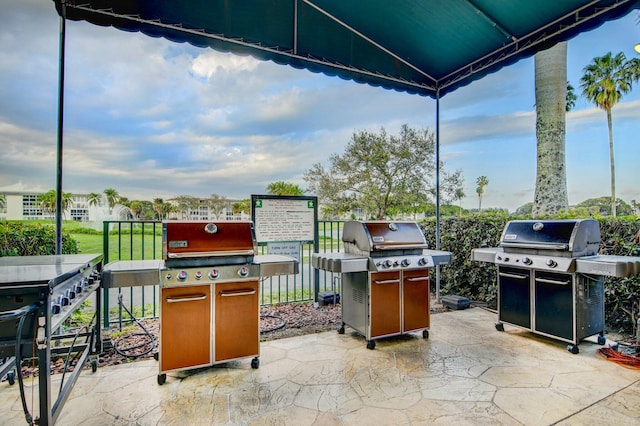 view of patio / terrace with a grill