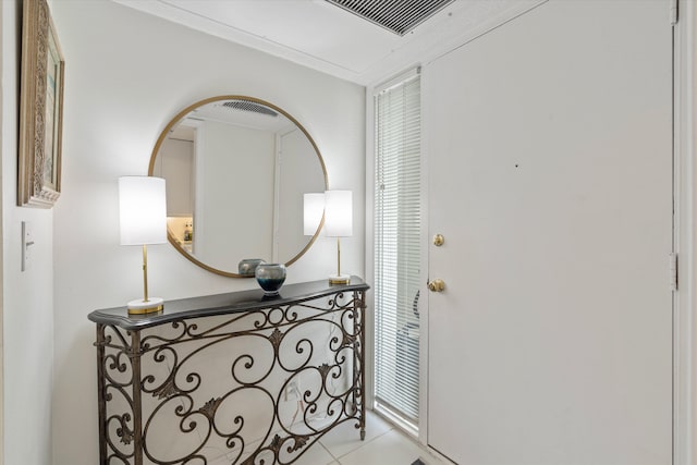 foyer with ornamental molding