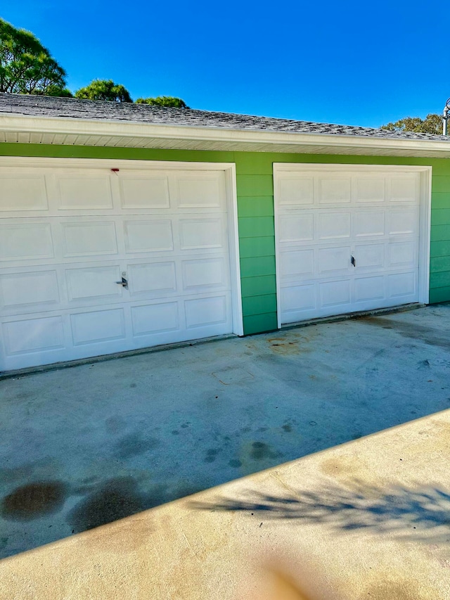 view of garage