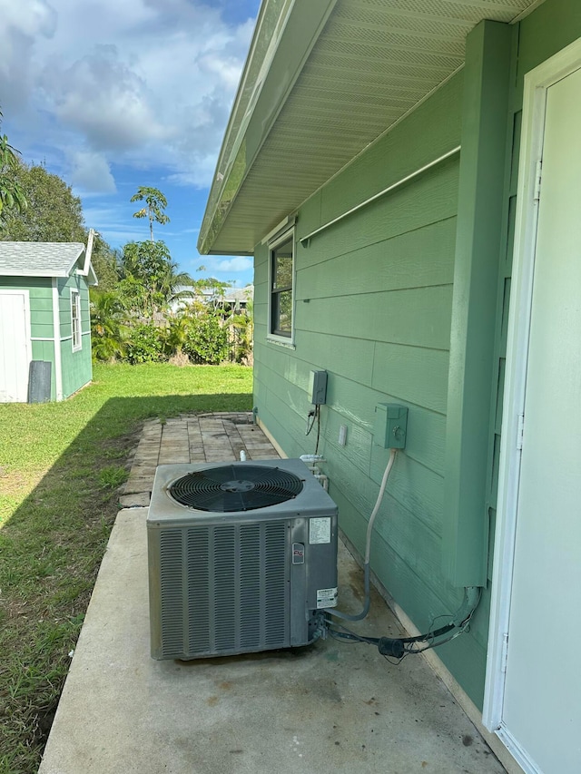 exterior details featuring central AC unit