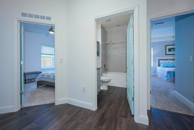 hall featuring dark hardwood / wood-style flooring