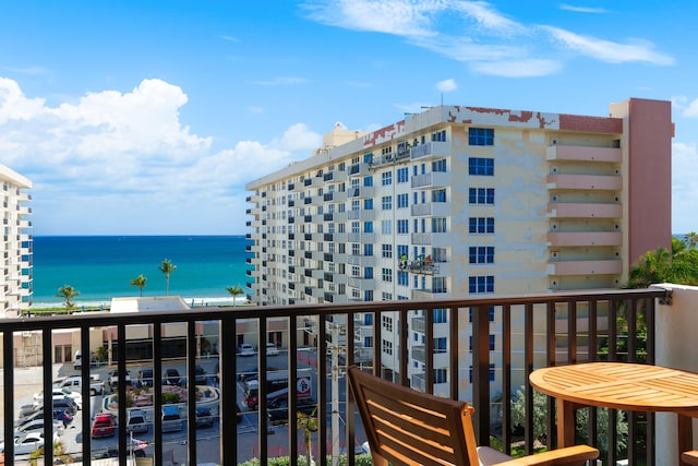 balcony with a water view