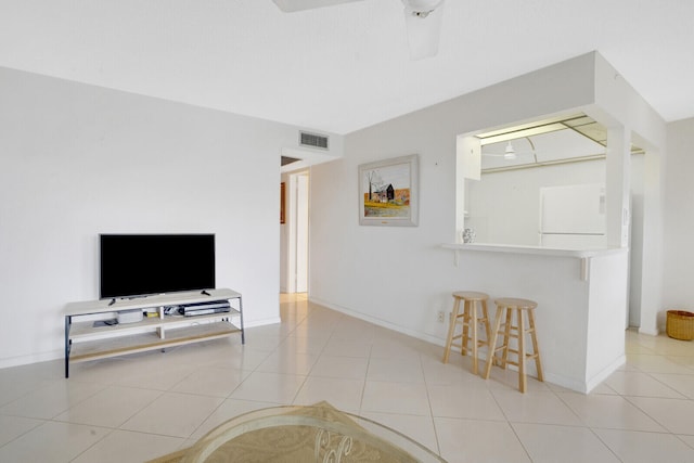 view of tiled living room